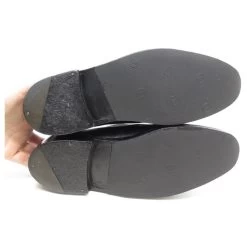 JM WESTON LOAFERS BUCKLE SHOES 531 6.5E 41.5 BLACK SHARK LEATHER SHOES -Jm Menswear 311623 3