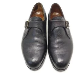 JM WESTON LOAFERS BUCKLE SHOES 531 6.5E 41.5 BLACK SHARK LEATHER SHOES -Jm Menswear 311623 5