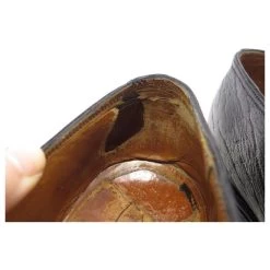 JM WESTON LOAFERS BUCKLE SHOES 531 6.5E 41.5 BLACK SHARK LEATHER SHOES -Jm Menswear 311623 6