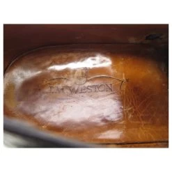 JM WESTON LOAFERS BUCKLE SHOES 531 6.5E 41.5 BLACK SHARK LEATHER SHOES -Jm Menswear 311623 7