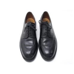 JM WESTON DERBY LE CHASSE SHOES 677 9.5D 43.5 LEATHER + STAINLESS STEEL SHOES Black -Jm Menswear 329048 7