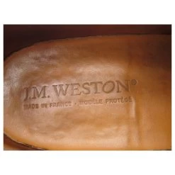 JM WESTON DERBY LE CHASSE SHOES 677 9.5D 43.5 LEATHER + STAINLESS STEEL SHOES Black -Jm Menswear 329048 8