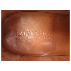 JM WESTON SHOES 448 DERBY STRAIGHT ENDS 9.5C 43.5 BLACK LEATHER SHOES -Jm Menswear 329309 6
