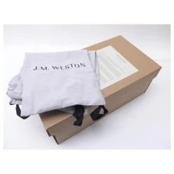 JM WESTON SHOES 180 6.5E 40.5 LARGE BROWN SUEDE LOAFERS LOAFERS -Jm Menswear 329448 10