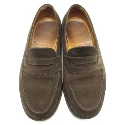 JM WESTON SHOES 180 6.5E 40.5 LARGE BROWN SUEDE LOAFERS LOAFERS -Jm Menswear 329448 5