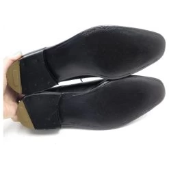 JM WESTON DERBY SHOES 427 12E LARGE 46 BLACK LEATHER + STAINLESS STEEL SHOES -Jm Menswear 330568 3