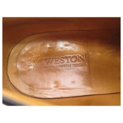 JM WESTON DERBY SHOES 427 12E LARGE 46 BLACK LEATHER + STAINLESS STEEL SHOES -Jm Menswear 330568 6