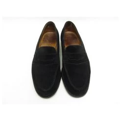 SHOES MANUFACTURE JM WESTON LOAFERS 179 6D 40 BLACK SUEDE STAINLESS STEEL -Jm Menswear 348895 4