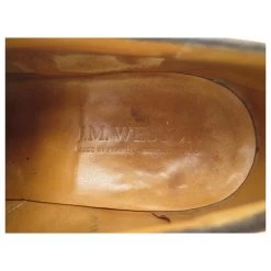 JM WESTON SHOES 448 Derby 8.5C 42.5 BROWN SUEDE ARNYS SHOE STICKERS -Jm Menswear 411336 6