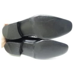 JM WESTON SHOES 577 Derby 6D 41 BLACK LEATHER + BLACK SHOES TRIMMERS -Jm Menswear 411339 3