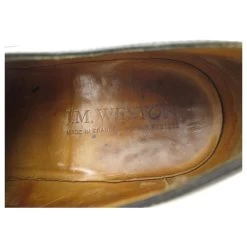 JM WESTON SHOES 577 Derby 6D 41 BLACK LEATHER + BLACK SHOES TRIMMERS -Jm Menswear 411339 6