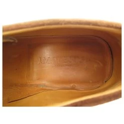 JM WESTON SHOES 607 6E 40.5 RICHELIEU BOUT FLORAL SUEDE BROWN SHOES -Jm Menswear 418626 6