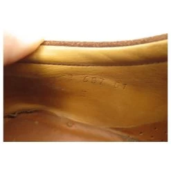 JM WESTON SHOES 607 6E 40.5 RICHELIEU BOUT FLORAL SUEDE BROWN SHOES -Jm Menswear 418626 7