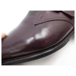 JM WESTON DERBY FLORA SHOES 529 LOAFERS WITH BUCKLE 8E 42 L LEATHER SHOES Dark Red -Jm Menswear 500983 8