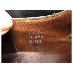 JM WESTON RICHELIEU SHOES 306 Leather Kid 7.5C 41.5 + SHOES Black -Jm Menswear 535026 7