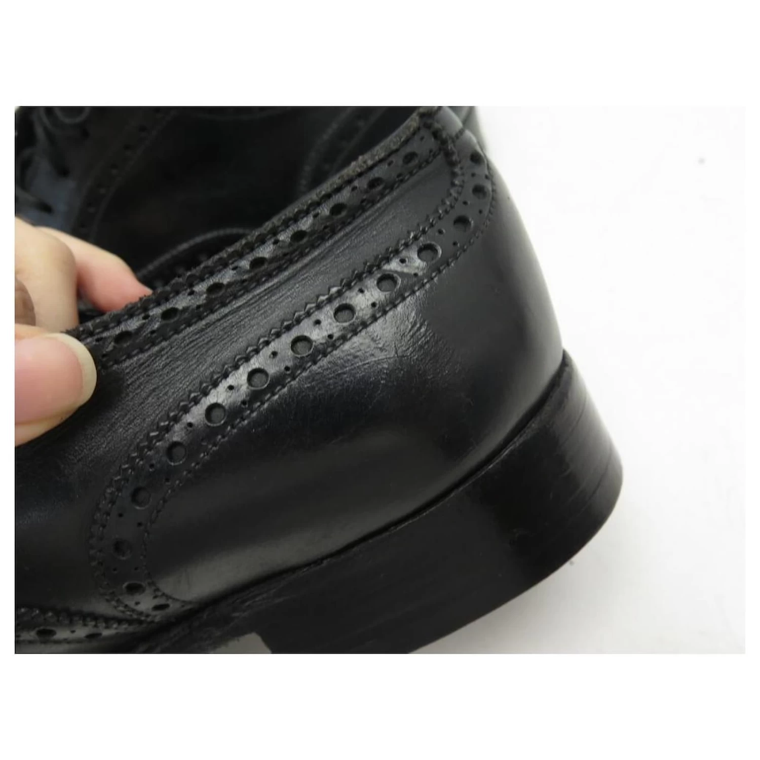 VINTAGE SHOES JM WESTON RICHELIEU FLOWER TOE 7.5E 41.5 BLACK LEATHER SHOE 12 VINTAGE SHOES JM WESTON RICHELIEU FLOWER TOE 7.5E 41.5 BLACK LEATHER SHOE - Image 10