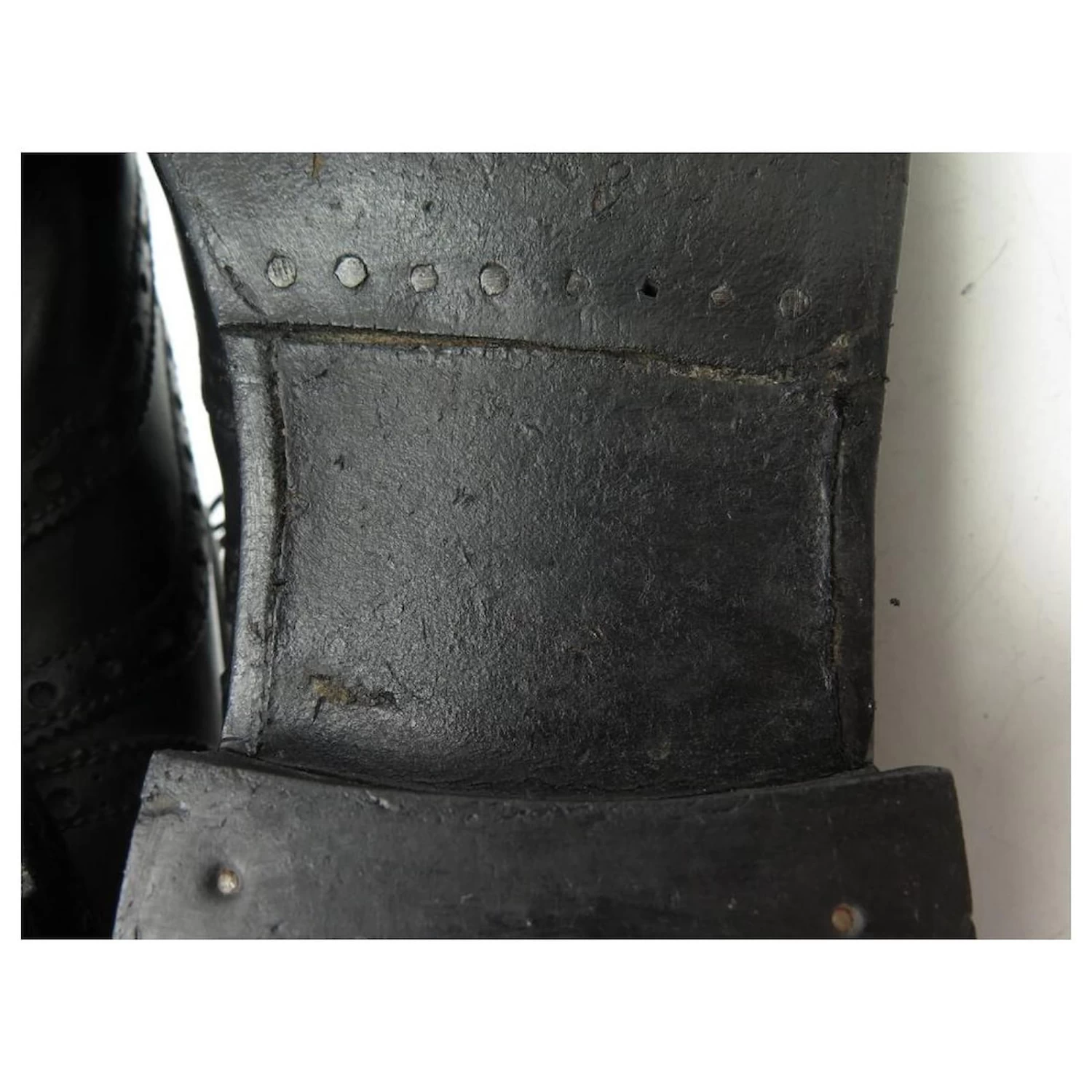 VINTAGE SHOES JM WESTON RICHELIEU FLOWER TOE 7.5E 41.5 BLACK LEATHER SHOE 6 VINTAGE SHOES JM WESTON RICHELIEU FLOWER TOE 7.5E 41.5 BLACK LEATHER SHOE - Image 4