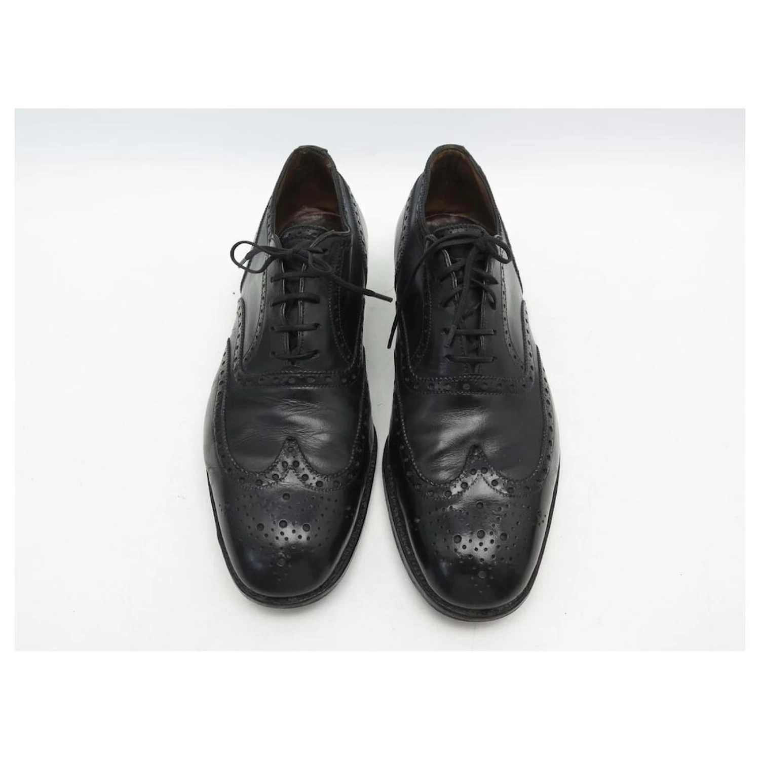 VINTAGE SHOES JM WESTON RICHELIEU FLOWER TOE 7.5E 41.5 BLACK LEATHER SHOE 7 VINTAGE SHOES JM WESTON RICHELIEU FLOWER TOE 7.5E 41.5 BLACK LEATHER SHOE - Image 5