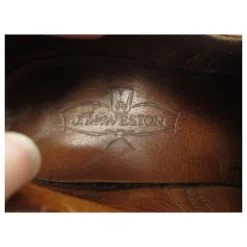 JM WESTON RICHELIEU SHOES 410 Flowered Tip 7.5D 41.5 BROWN LEATHER SHOES -Jm Menswear 588626 6