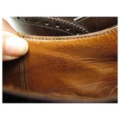 JM WESTON RICHELIEU SHOES 410 Flowered Tip 7.5D 41.5 BROWN LEATHER SHOES -Jm Menswear 588626 7