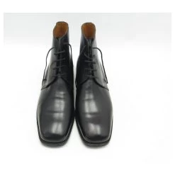 JM WESTON BOOTS 689 9.5C 43.5 THIN BLACK LEATHER BOOTS SHOES -Jm Menswear 588627 5