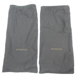 JM WESTON SHOES 371 Derby 2 Carnations 8.5D 42.5 BLACK LEATHER + SLEEVES -Jm Menswear 671078 8