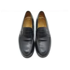 JM WESTON LOAFERS 180 7.5D 41.5 BLACK LEATHER STAINLESS STEEL SHOES -Jm Menswear 678845 5