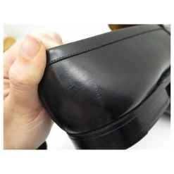 JM WESTON LOAFERS 180 7.5D 41.5 BLACK LEATHER STAINLESS STEEL SHOES -Jm Menswear 678845 8