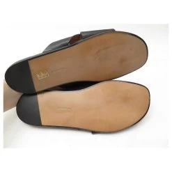 NEW SHOES JM WESTON SANDALS FLIP FLOPS 10.5 44.5 BLACK LEATHER SANDAL NEW -Jm Menswear 728464 3