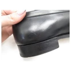 JM WESTON SHOES 180 7C 41 BLACK LEATHER LOAFERS BLACK LOAFERS SHOES -Jm Menswear 728572 7