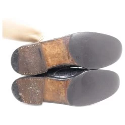 JM WESTON LOAFERS 180 8b 41.5 42 FINE LEATHER CROCO LOAFERS SHOES Black -Jm Menswear 736892 3