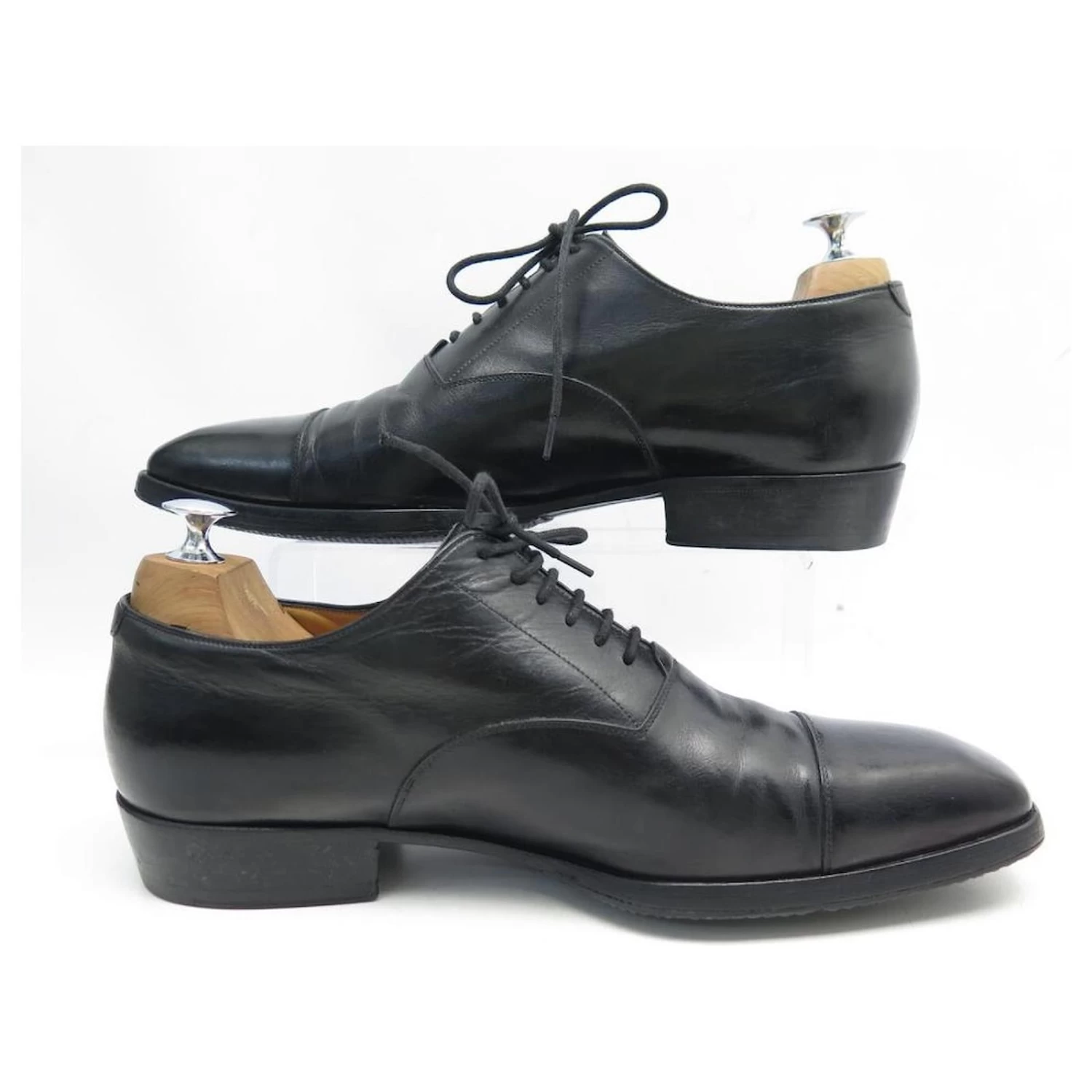 JM WESTON RICHELIEU STRAIGHT TOE SHOES 8.5E 42.5 BLACK LEATHER LOAFERS SHOES 3 JM WESTON RICHELIEU STRAIGHT TOE SHOES 8.5E 42.5 BLACK LEATHER LOAFERS SHOES - Image 2