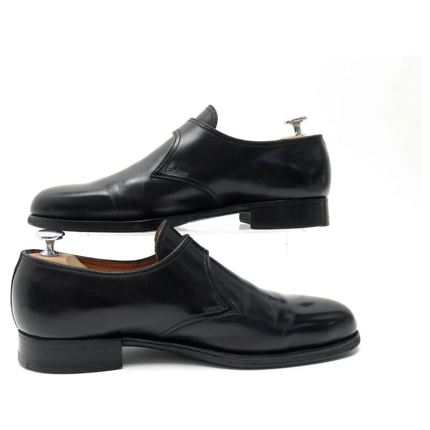 JM WESTON SHOES 531 Flora 7.5C 41.5 DERBY LOAFERS WITH BUCKLE BLACK LEATHER 4 JM WESTON SHOES 531 Flora 7.5C 41.5 DERBY LOAFERS WITH BUCKLE BLACK LEATHER - Image 2