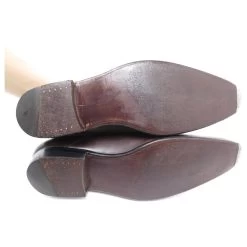 JM WESTON RICHELIEU GRAPHIC SHOES 446 10.5C 44.5 LEATHER LEATHER SHOES Brown -Jm Menswear 821020 3