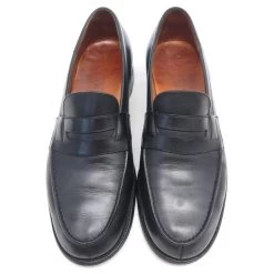 JM WESTON SHOES 180 Church´s Loafers 6.5b 40.5 FINE BLACK LEATHER SHOES -Jm Menswear 843340 5