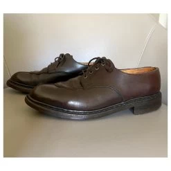 JM Weston Half-width Derbies With Golf Sole - Vintage T. 7 E (is 41) Dark Brown -Jm Menswear 845342 9