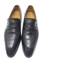 SHOES JM WESTON CONTI MOCCASIN 436 6.5C 40 40.5 LOAFERS Black -Jm Menswear 854953 5