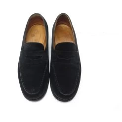 JM WESTON SHOES 180 Church´s Loafers 6.5b 40.5 FINE BLACK SUEDE BLACK SHOES -Jm Menswear 854961 5
