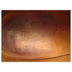 JM WESTON RICHELIEU SHOES 310 Flowered Tip 8E 42 LARGE BLACK LEATHER SHOES Brown -Jm Menswear 861657 5