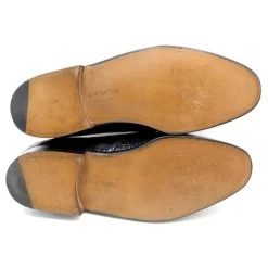 NEW JM WESTON SHOES 531 6E 40 BLACK CROCODILE LEATHER LOAFERS -Jm Menswear 870008 3