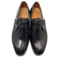 NEW JM WESTON SHOES 531 6E 40 BLACK CROCODILE LEATHER LOAFERS -Jm Menswear 870008 5