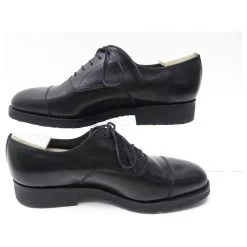 JM WESTON SHOES 300 7.5D 41.5 ORANGE STRAIGHT TOE BLACK SHOES -Jm Menswear 875229 2