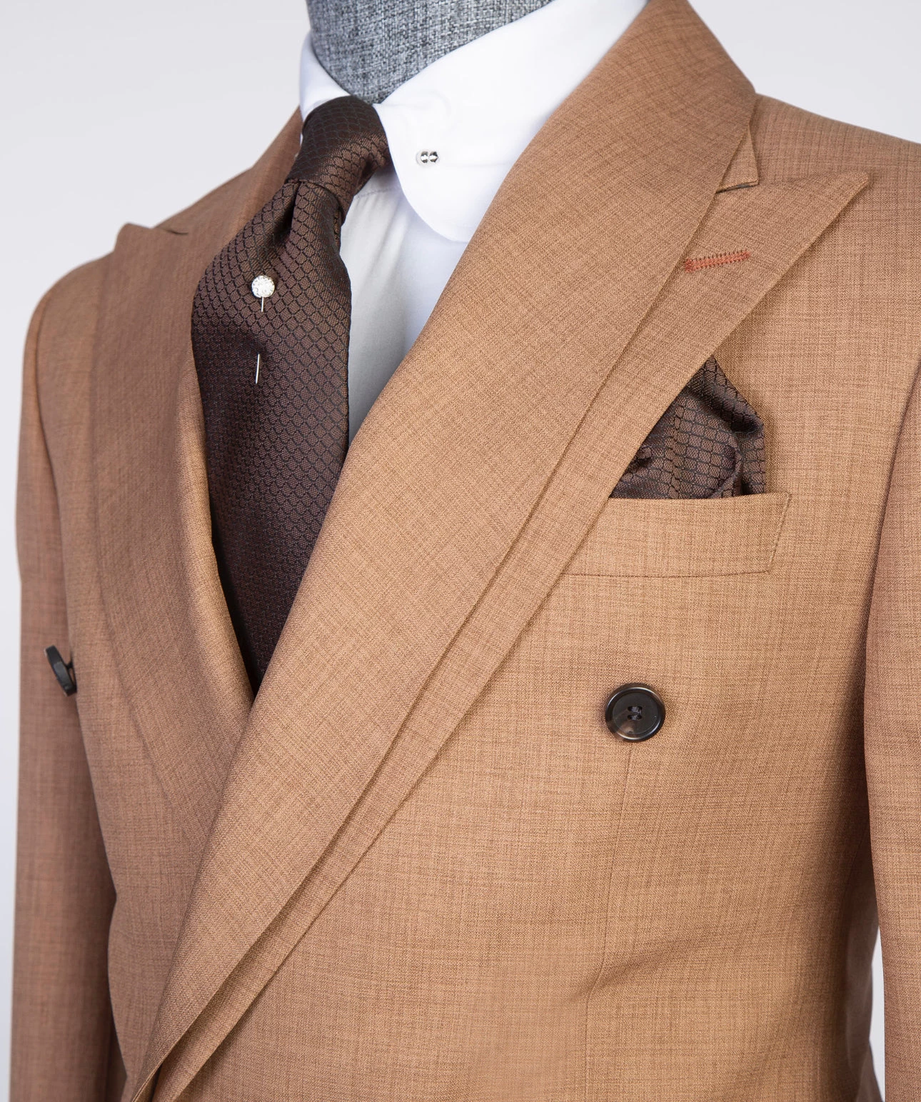 &New Men's Plash Brown Double Breasted 4 &New Men's Plash Brown Double Breasted - Image 3