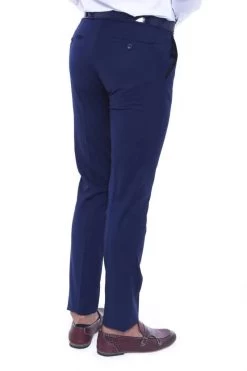 &New Navy Blue Slim Fit Men Trousers -Jm Menswear IMG 0577