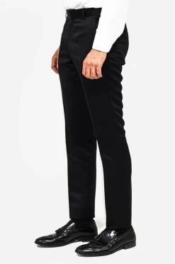 &New Slim Fit Black Men Trousers -Jm Menswear IMG 0580