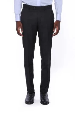 &New Slim Fit Black Men Trousers -Jm Menswear IMG 0585