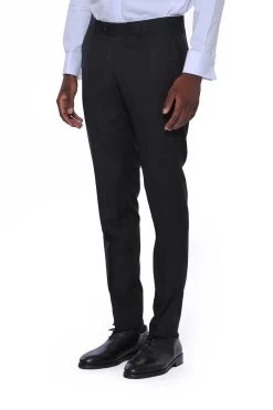 &New Slim Fit Black Men Trousers -Jm Menswear IMG 0586