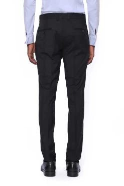 &New Slim Fit Black Men Trousers -Jm Menswear IMG 0587