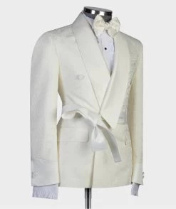 Belted Cream Tuxedo -Jm Menswear IMG 7513
