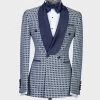 Blue Plaid Tuxedo 2 Blue Plaid Tuxedo -Jm Menswear IMG 7554